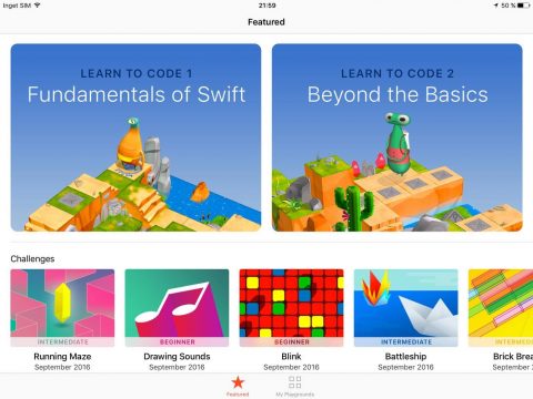 Just nu innehåller Swift Playgrounds två utbildningsblock med ca 50 övningar vardera. Dessutom finns fem stycken öppna utmaningar (challenges). Enligt Apple så kommer appen att fyllas på med mer material efterhand.